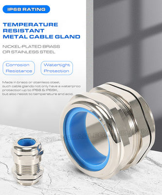 Adjustable PG Brass Cable Glands, IP68 Watertight Copper Cable Glands with Heat-proof Blue Silicone Seals & O-rings