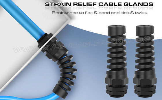 Spiral Cable Gland / Spiral Flexible Strain Relief Connector Nylon (Polyamide) 6 PG11 IP68 for 5-10mm Cable