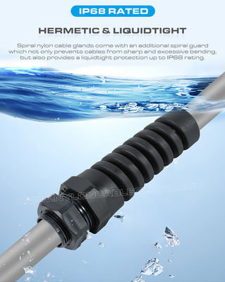 Spiral Cable Gland / Spiral Flexible Strain Relief Connector Nylon (Polyamide) 6 PG11 IP68 for 5-10mm Cable