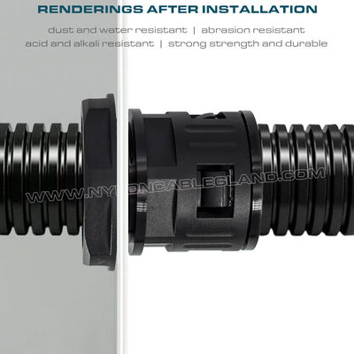 M12-M63 Metric Conduit Connectors, Straight Flexible Conduit Fittings Plastic Conduit Glands for Corrugated Hoses AD10~AD54.5