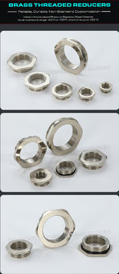 Nickel-Plated Brass Metal Thread Reducers (Metric to Metric Thread, PG to PG Thread, NPT to NPT Thread, G to G Thread)
