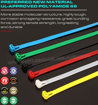Releasable Zip Cable Tie Plastic Colorful 300mmx7.6, Ø10~82mm Adjustable Cable Strap Reusable Cable Tie Strap (50lbs) Nylon 66, 94V-2 for Indoor & Outdoor