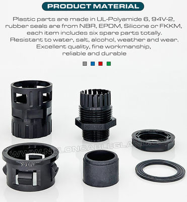 Internally Threaded Straight Connectors (Tube Connectors) Nylon 6 Black Connecting Flexible Tubes AD10~AD42.5 & Metric/PG Cable Glands for Cable Protection