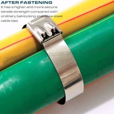 Stainless Steel Cable Ties with Double Ball Lock, 350~1100mm Lengths, 12mm & 16mm Widths, Ø25~278mm