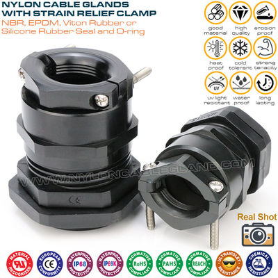 IP68 เคเบิลแกลนด์โพลีเอไมด์ สีดำ (RAL9005) NPT3/8